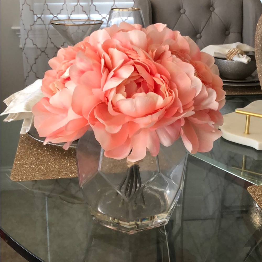 Coral faux flowers from home goods
